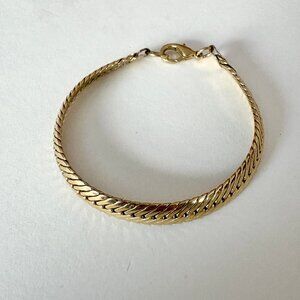 8” gold-tone herringbone chain bracelet